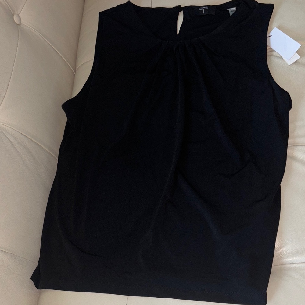 Tahari Elegant Black Sleeveless Top